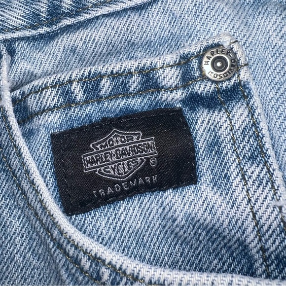 Vintage 2001 Harley-Davidson USA Made High Rise Mom Jeans 6P Light Wash - Picture 3 of 16